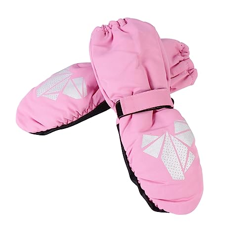 Holibanna 1 Par De Luvas De Esqui Para Crianças Equipamento De Esqui Concha À Prova D'Água Rosa
