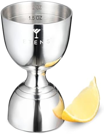 Etens Jigger for Bartending | Bar Cocktail Measuring Jigger 2 oz 1 oz | Shot Measure Jigger with Measurements Inside | Double Chaser Bell Jiggers | Drink Measure Alcohol | Bartender Tools