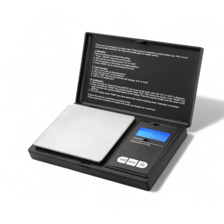 Digital Kitchen Scales - 0.01g x 200g, LCD Display, Jewellery & Gold Scale - Black (0.01gm-100gm)