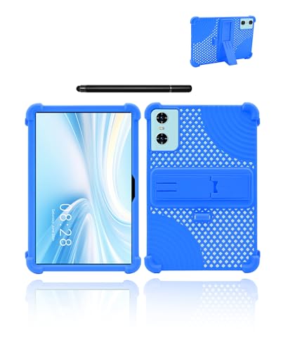 Case for SVITOO P10 Android 14 10 inch Tablet,Soft Silicone Adjustable Stand Cover Lightweight Kids Friendly,Hollow Design Facilitates Heat Dissipation,with Capacitive Pen，Sky Blue. -  UYRUREL