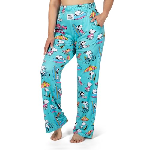 Image of BRIEF INSANITY Peanuts Character Pajama Pants for Men & Women, Soft Snoopy Pajamas with Side Pockets & Elastic Waist