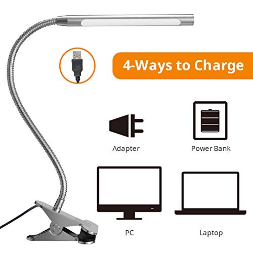 Lepower Led Clip On Light, Book Light For Reading In Bed, 4W Reading Light 3 Color Temperature Settings Stepless Adjustable Brightness Clip Lamp For Desk, Bed Headboard, Computer And Piano #TOP5