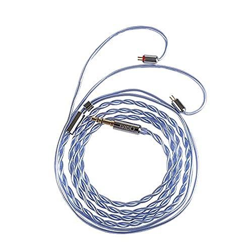 2本の単結晶銅銀メッキブルー交換用アップグレードケーブルMMCX / 2PIN / QDC/TFZ /2.5-4.4mmヘッドフォンケーブル。 (TFZ, 4.4mm)