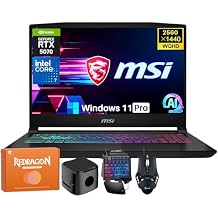 MSI Katana 15.6 QHD 165Hz QHD Gaming Laptop, 14th Gen Intel Core i7-14650HX Up to 5.2GHz, NVIDIA GeForce RTX 5070 8GB GDDR7, 32 GB DDR5 RAM, 2 TB SSD, RGB KB, Copilot AI, Win 11 Pro, Accessories