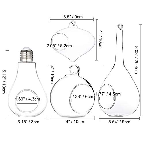 Hanging Glass Planter Plant Terrarium, Set Of 4 Glasseam Propagation Stations For Plants Modern Popogation Station Wall Vase Planters Hydroponic Vases For Air Plant Flowers Indoor Window Home Decor #TOP3