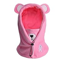 Rgslon Meninos Meninas Inverno Quente À Prova De Vento Balaclava Chapéu Ski Riding Face Máscara de Lã Pescoço Quente, rosa, Medium