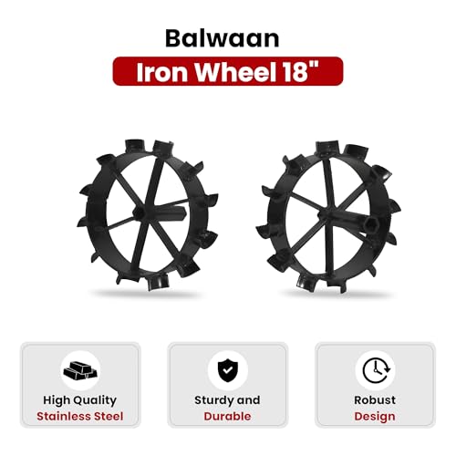 Image of Balwaan Krishi Iron Wheel 18-inch, Heavy Duty Stainless Steel, Universal Compatibility, Enhanced Traction for Agricultural Equipments