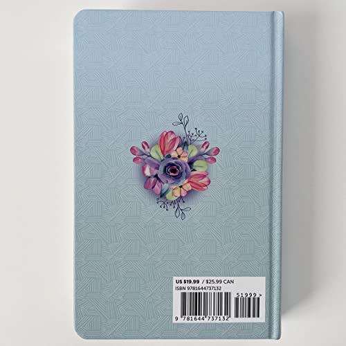 Biblia RVR 1960 letra grande, manual, tapa dura con nombres de Dios, flores azul / Spanish Bible RVR