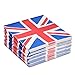 Juvale British Napkins - 2-Ply, 6.5 x 6.5 in, 100 Count - Union Jack Cocktail Paper Napkins for Union Jack Party Supplies & Themed Party Decor