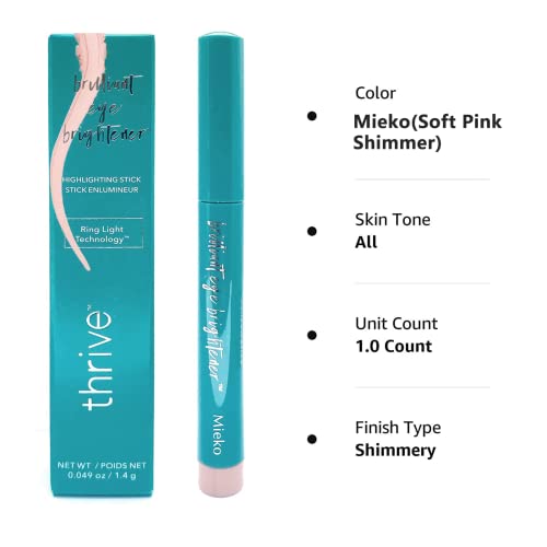 Ballebeeautiful Thrive Eyeshadow Stick, Thrive Eye Brightener Stick, Thrive Eye Brightener, Soft Pink Shimmer, Mieko (1 Pcs) #TOP1