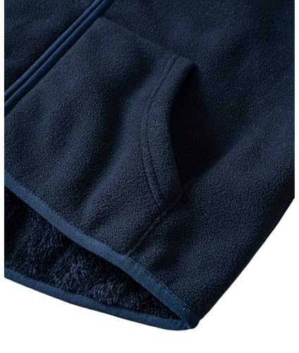 Image of Boys Girls Polar Fleece Jacket with Hood Toddler Coat 2-12 Years | Soft Full Sherpa Fleece Lining, Anti-Pilling, Mid-Weight, Easy Zip-Up, Hooded Design, Hand-Warm Pockets, Elastic Cuffs & Hem