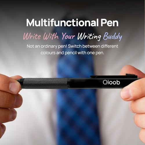 Image of Multicolor Pen | 4-in-1 Multifunctional Ballpoint Pen - Black, Blue, Red & 0.5mm Pencil | Smooth Writing Tool for School, Office, and Journaling