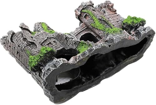 Image of Kizzy Pets Aquarium Decoration Resin Castle - Fish Tank Supplies Accessories, Eco-Friendly Fish Tank Aquarium Ornament for Natural Looking (L-7 W-2.3 H-5)