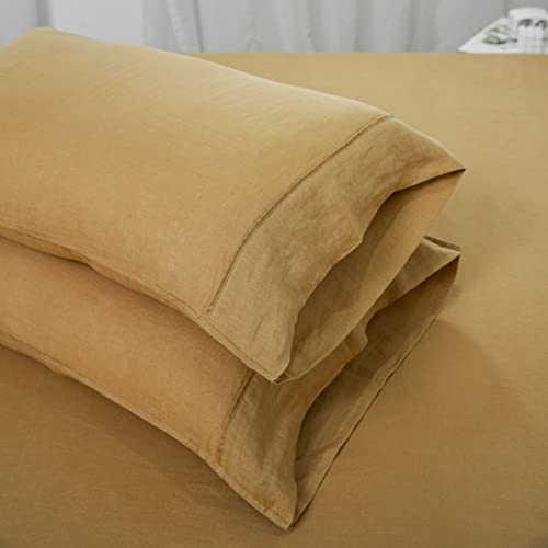 S Victory Symbol Pure Linen Pillowcases 20"X30" Set Of 2,100% French Natural Flax Soft Durable Pillowshams Sandy Beige,Standard Size (51X76 Cm) #TOP4