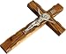 10" Wall Wood Cross St. Saint Benedict & Medal Holy Land Handmade Silver Plated Crucifix