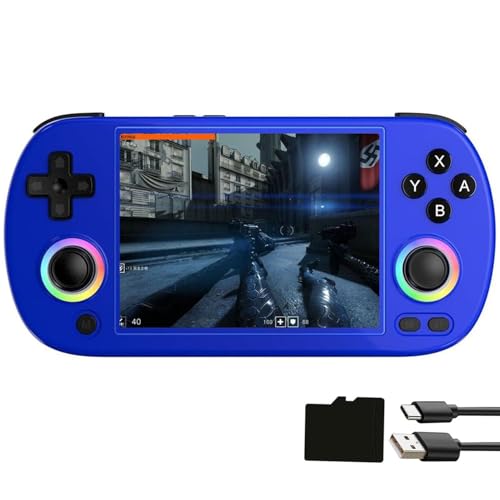 Airuidas RG 40XXH Handheld Game Console rg40xxh 4.0'' IPS Screen Supports 5G WiFi Bluetooth HDMI and TV Output New Emulator RG40XX H (RG40XXH-Blau)