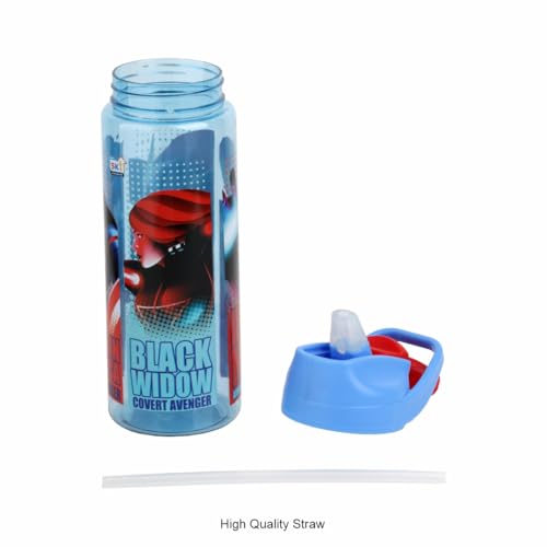 Image of SKi Homeware Plastic GLIDE Sipper Bottles Combo|800 ML + 650 ML|for School,Sports|Teens & Kids|set of 2 bottles|Leakproof,Pop-up Sipper with Handle|Character Merchandise|Avengers,Multicolour