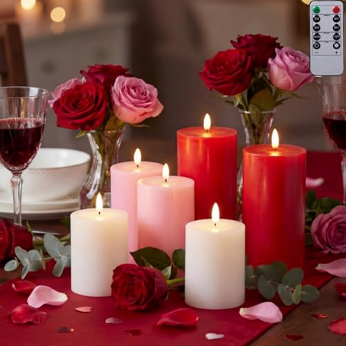 Bougies LED en cire véritable blanche lot de 6 minuterie télécommande décoration