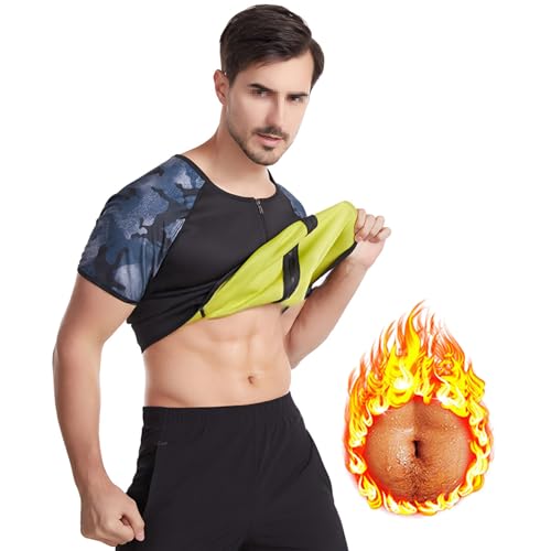 Vuirrm Sauna Vest Men, Sweat Tank Top for Men, Men's Slimming Shapewear Neoprene Sweat Tummy Control Corset Workout Body Shaper,M,Black