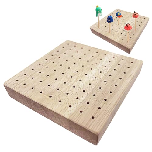 PH PandaHall Mini Porte-brochettes en bois 99 trous Tableau d'affichage des aliments Plateaux d'affichage de figurines en argile pour les affichages de choix...