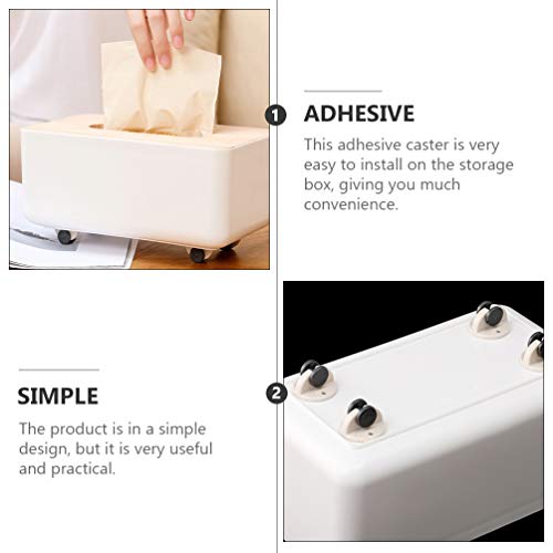 Cabilock 12 peças rodas autoadesivas de direção única e não giratórias para caixa de armazenamento d