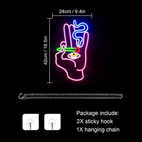 Hand Eye Neon Sign Evil Eye Hand Neon Light Pink Blue Led Neon Signs For Wall Decor Hamsa Neon Sign Usb Eye Neon Light Signs For Bedroom Game Room Home Bar Pub Cafes Party Decor Gift For Boys Men #TOP1