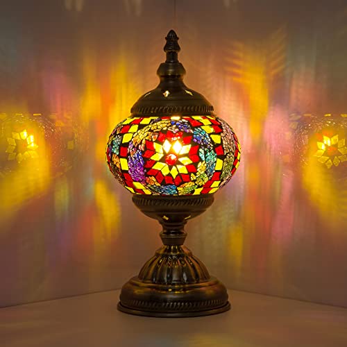 Turkish Table Lamps Handmade Mosaic Glass Bedside Lamp Night Light For Living Room Bedroom With E12 Led Bulb #TOP22