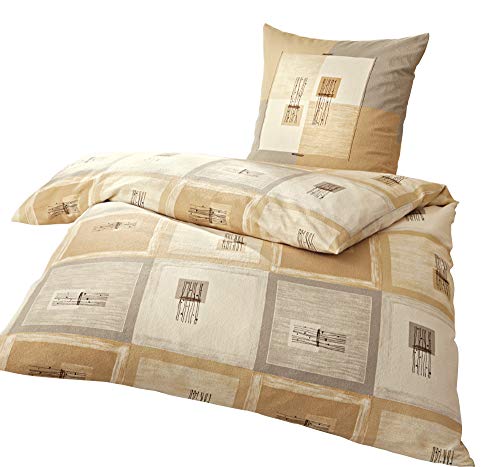 Dyckhoff Bettwäsche Weichfrottier braun Größe 135x200 cm (80x80 cm) Cover