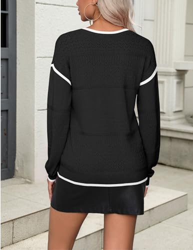 Image of Zeagoo Sweaters for Women Long Sleeve Tops V Neck Outfits Fall Clothes