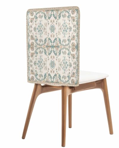 Dining Room Chair Back Covers Vintage Boho Flower Washable Removable Chair Slipcovers Stretch Chair Cover Classic French Bohemia Floral Art Set of 6 Furniture Protectors for Kitchen Holiday Party