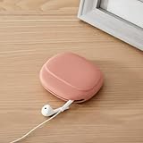 Silicone Headphone Organizer, Data Cable Mini Storage Cases, Portable Wired Headphone Organizer, 3.9×3.3×0.9 (Pink,One Size)