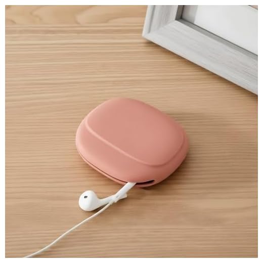 Silicone Headphone Organizer, Data Cable Mini Storage Cases, Portable Wired Headphone Organizer, 3.9x3.3x0.9 (Pink,One Size)