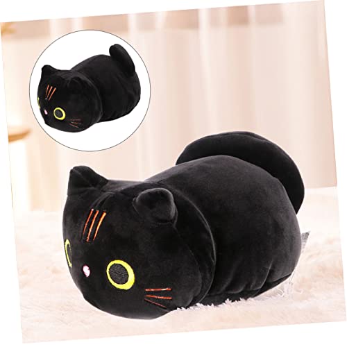 FAVOMOTO 1 Unidade Travesseiro De Gato Almofada De Gato Pelúcia De Gato Preto Mha Pelúcia Almofada D