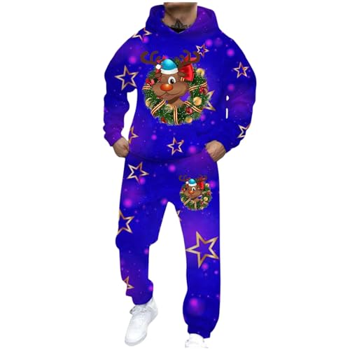 Sweat à capuche et jogging en polaire homme bleu M pour les fêtes