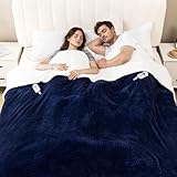 TiMiCalda Heated Blanket King Size - 100'x90' Cozy Soft Jacquard Heating Blanket with 4 Heat Levels & 10 Hours Auto-Off, Jacquard Fleece, Overheating Protection, Warm Gifts, Navy