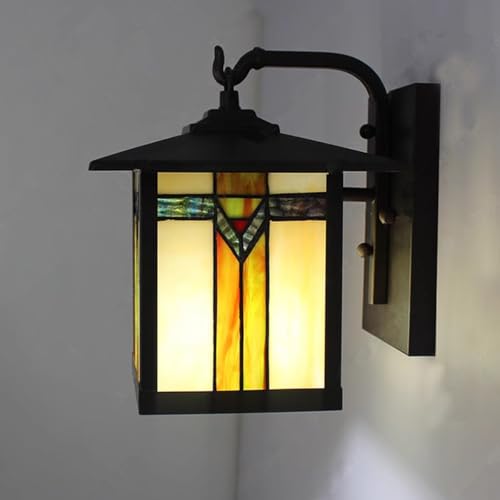 MIXL Stained Glass Outdoor Wall Light Fixtures