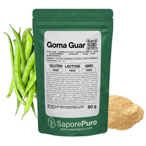 Saporepuro Goma guar en polvo 50 gr - Ideal para helados y sorbetes - 100% puro