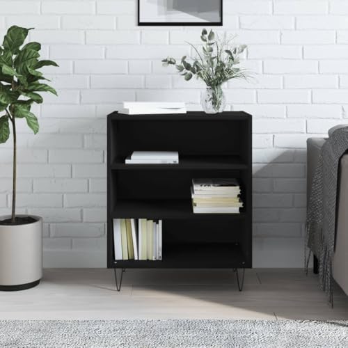 UJCHVHN Artículo-Aparador negro 57 x 35 x 70 cm, madera de ingeniería, armarios y almacenamiento, bufés y aparadores