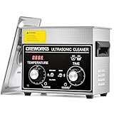 CREWORKS 3L Ultrasonic Cleaner with Heater and Timer, 120W Stainless Steel Ultrasonic Cleaning Machine with Degas & Gentle Modes, Ultrasound Washing Machine for Jewelry Glasses