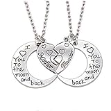 DONGMING Gifts for Mom I Love You to The Moon and Back Mother Daughter Women Necklaces Pendant...