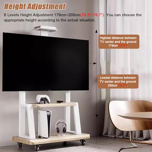 Soporte móvil para TV de piso para pantallas de 32"-80" miniatura 4