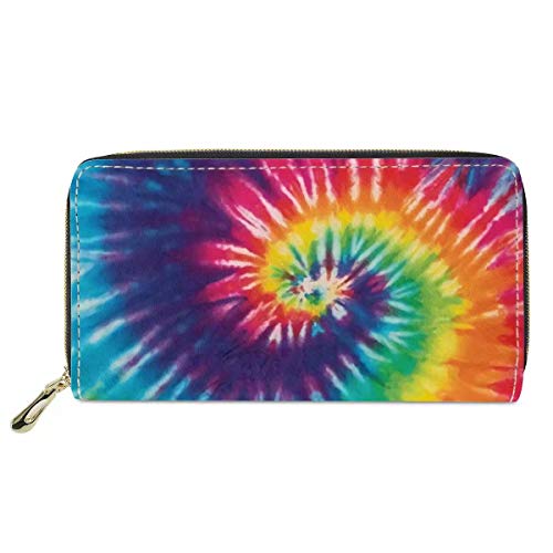 Tsvaga Fahsion Tie Dye Wallets For Women Gifts Clutch Hand Purse Long Style Zip Around Rfid Blocking Wallet With Card Slots Coin Pocket Money Clip Teenager Girls #TOP1