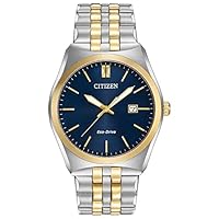 Citizen Men's Classic Corso Eco-Drive Watch, 3-Hand Date, Luminous Hands, Two-Tone/ Blue Dial
