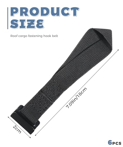 UNLRAE 6PCS Roof Rack Straps,Car Accessories Universal Rooftop Cargo Tie Down Hook Straps,Automotive Roof Cargo Carrier Door Hook,Secures Any Car Roof Luggage Bag,Suitable for Most Car Models
