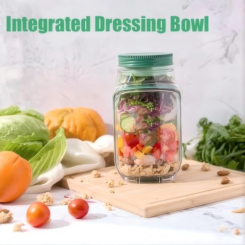 Lightyard Salad-Jars, Vertical Layering Vegetable Pod Built-In Bowl Design, Reusable Vegetable Fruit Container, Portable Containers for Lunch Bowl with Leak Proof Dressing Case (2PCS) - Cosy Home Interiors Lightyard Salad-Jars, Vertical Layering Vegetable Pod Built-In Bowl Design, Reusable Vegetable Fruit Container, Portable Containers for Lunch Bowl with Leak Proof Dressing Case (2PCS) - Image 7