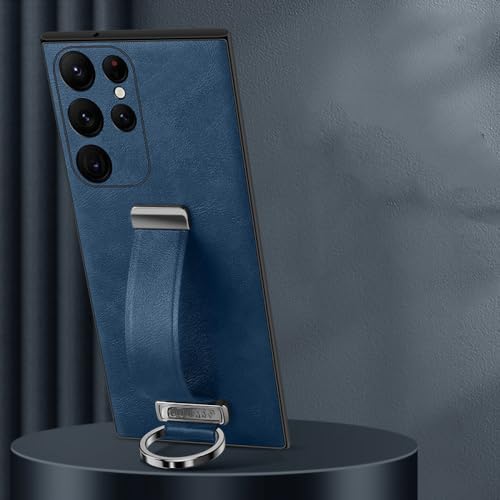 Coque Samsung S22 Plus antichute avec bracelet bleu de maintien