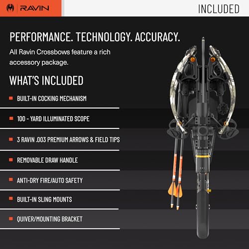 RAVIN R26X XK7 Crossbow Package - High-Performance Compact Hunting Bow w/Helicoil Tech, Silent Crank, & Illuminated Scope - 400 FPS, Lightweight Frame - Kings XK7 Camo - Ideal for Archery & Hunting - Thumbnail 3
