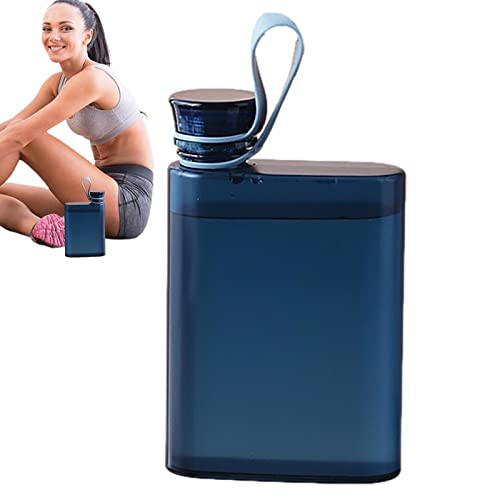 Flat Water Bottle | 400ml Flat Portable Travel Mug,Portable Travel Mug Bpa A5 Water Bottle for Sports Camping Gym Fitness Outdoor Fit in Any Bag Kroren