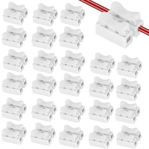 80 PCS Electrical Connectors, Electrical Cable Clamp Terminal Block Quick Terminals Connector Block for Wiring (White)