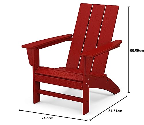 Image of POLYWOOD AD420CR Modern Adirondack Chair, Crimson Red